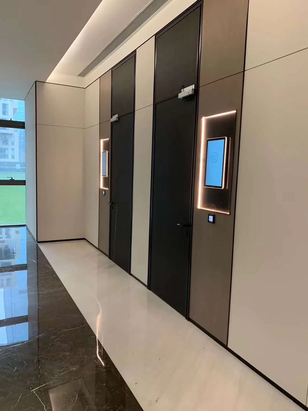 FC7788 QR readers installed outside shared meeting rooms