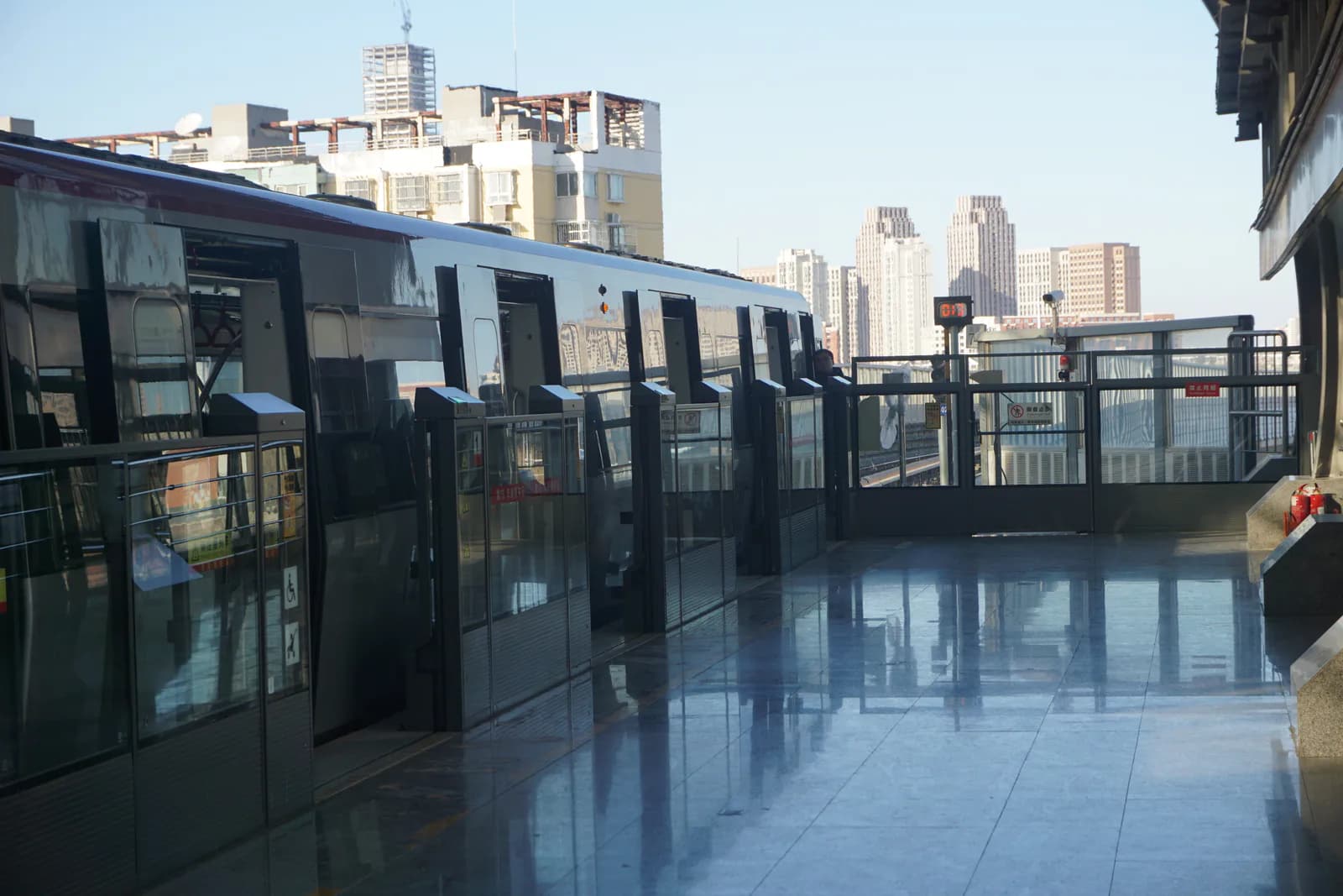 Metro station access gates in a transportation setting